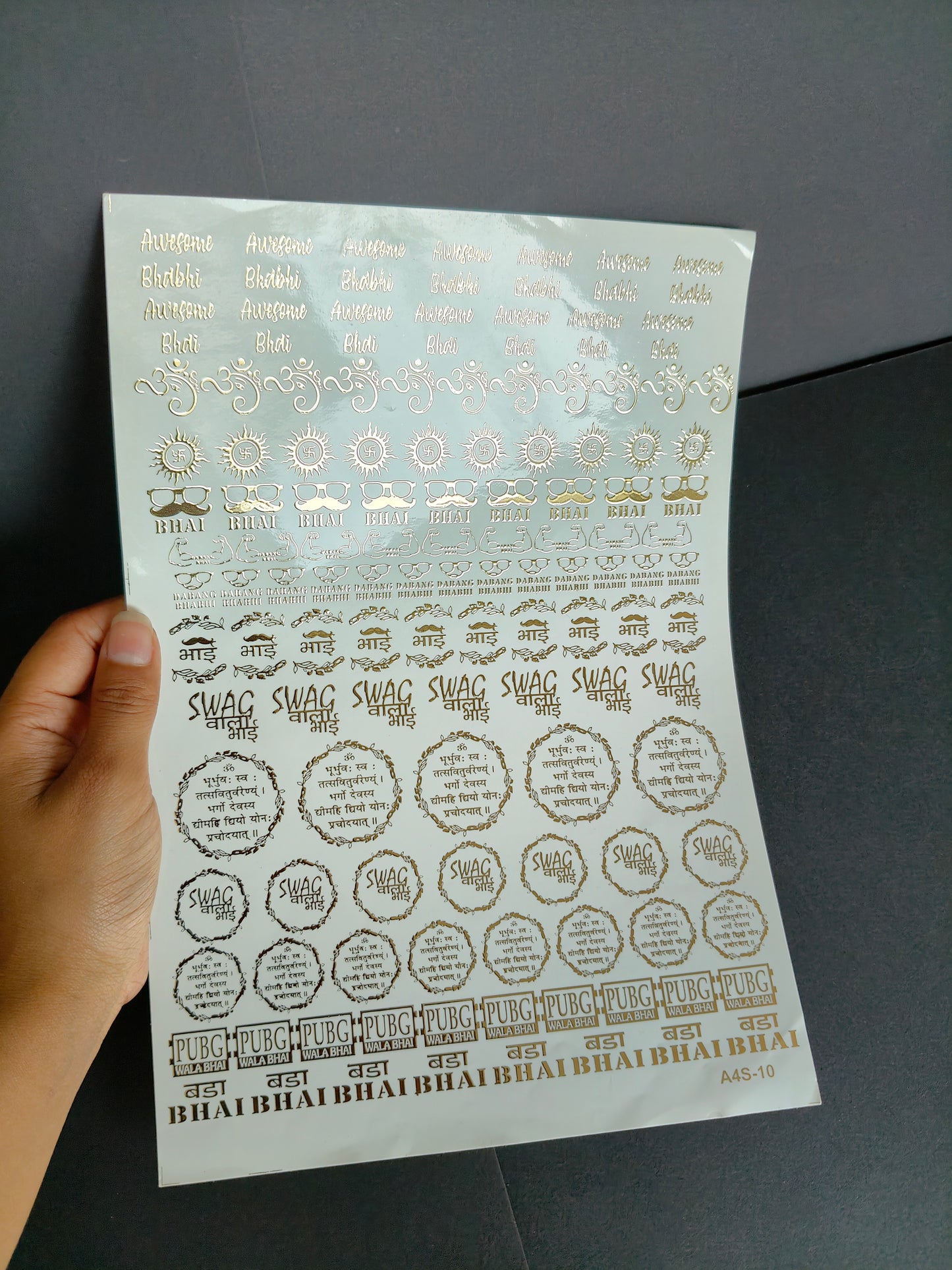 A4 Embossed Sticker Sheet-IS101