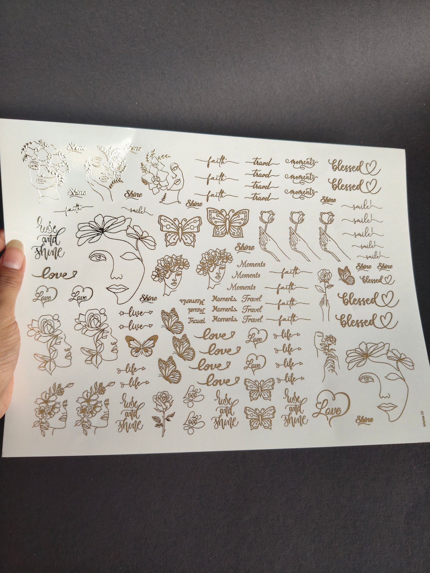 A4 Embossed Sticker Sheet-IS132