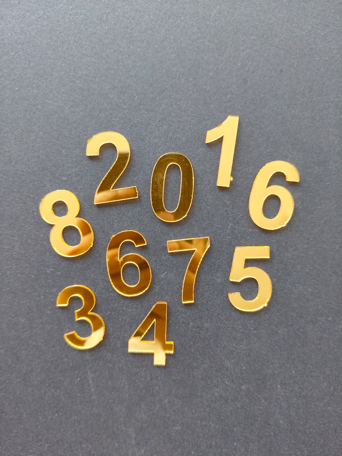 Gold number acrylic cutouts-A
