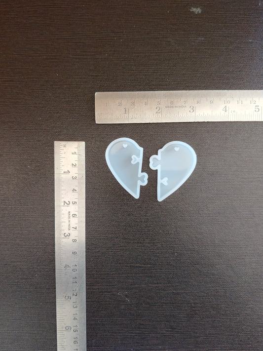 2pcs heart pendant mould