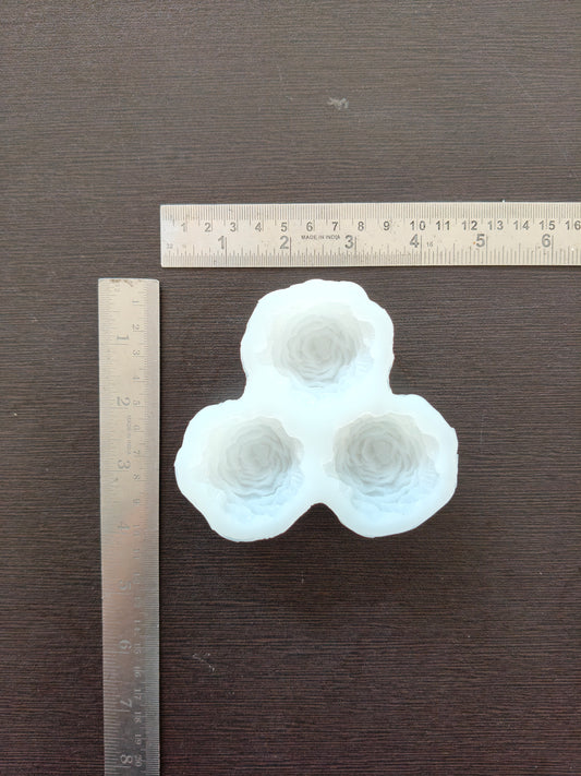 Big 3 Cavity 3D Rose Flower Mould