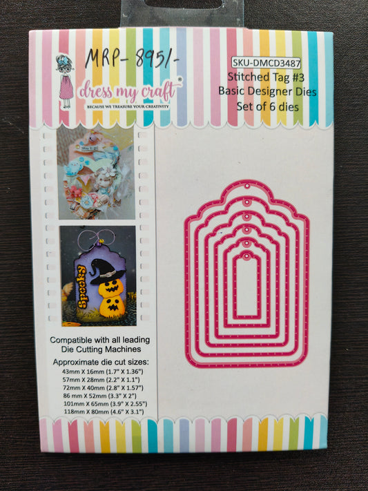 Stitched Tag #3 Dies DMCD 3487