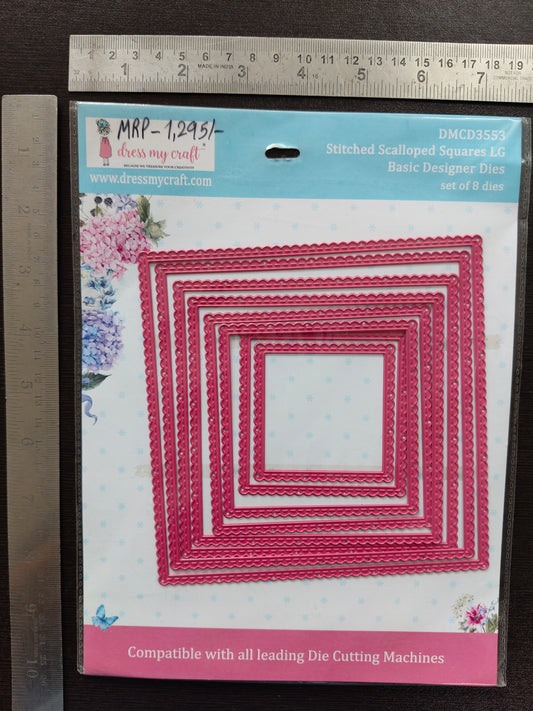 Stitched Scalloped Square LG Dies DMCD 3553