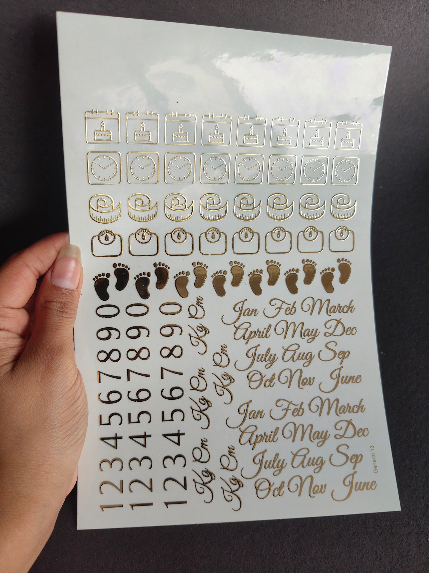 A5 Embossed Sticker Sheet-IS045