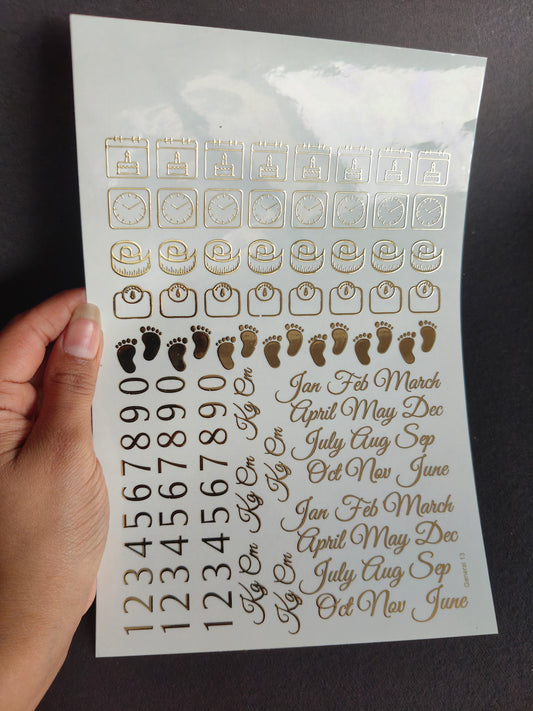 A5 Embossed Sticker Sheet-IS045