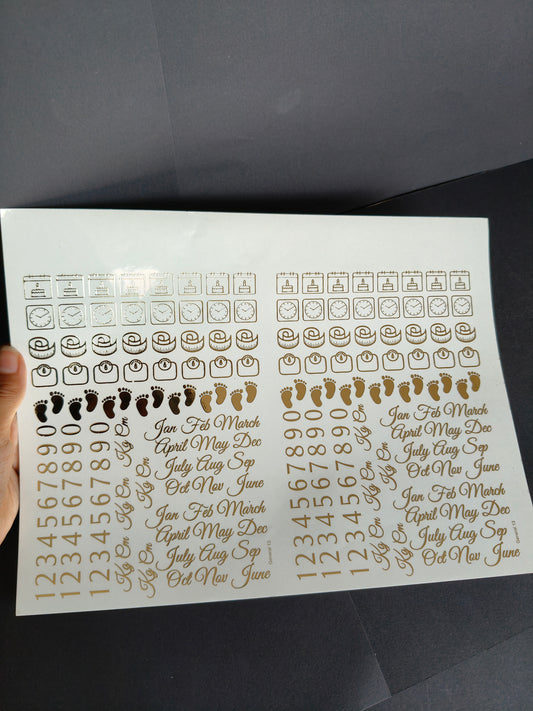 A4 Embossed Sticker Sheet-IS069