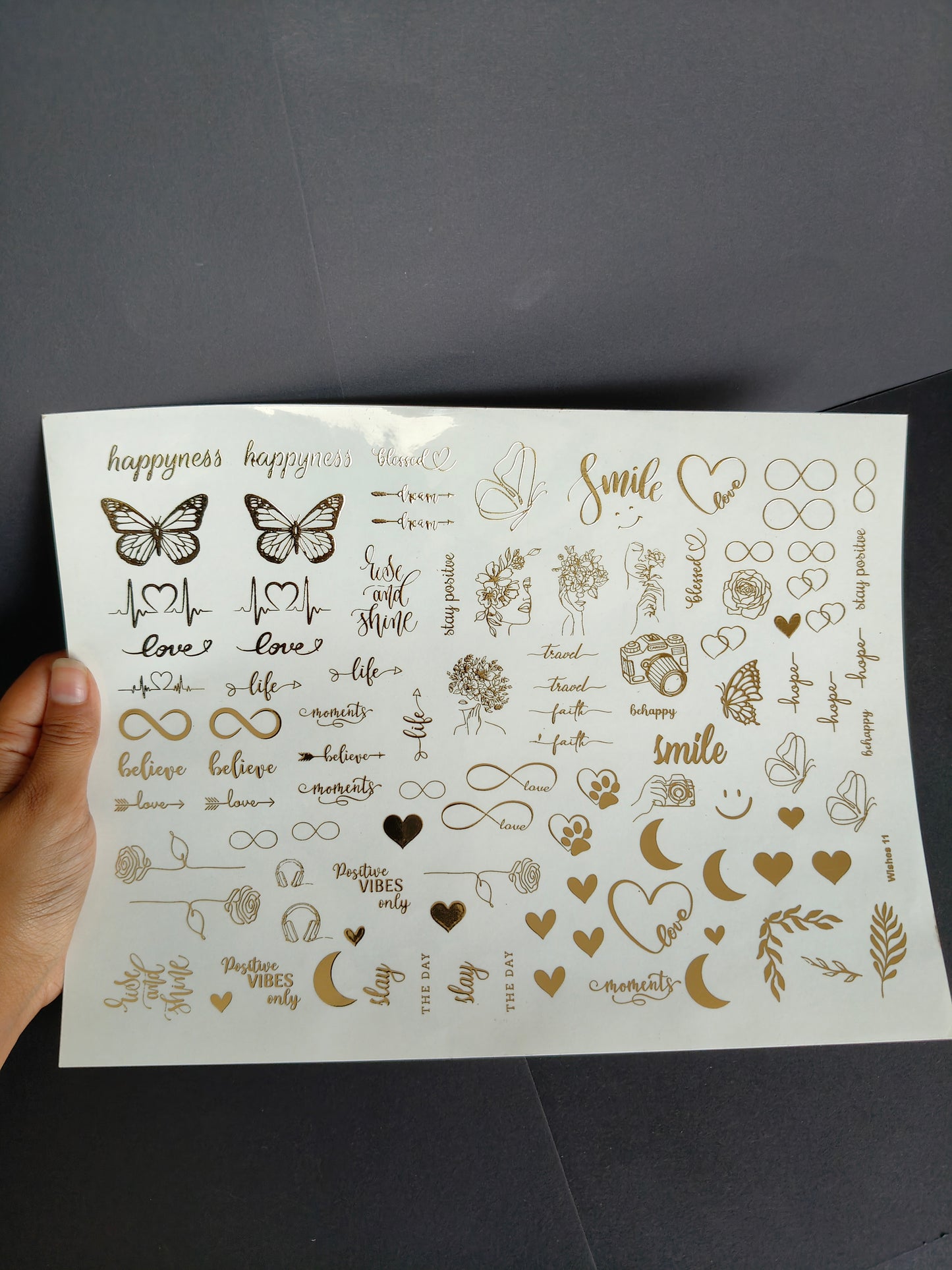 A4 Embossed Sticker Sheet-IS083