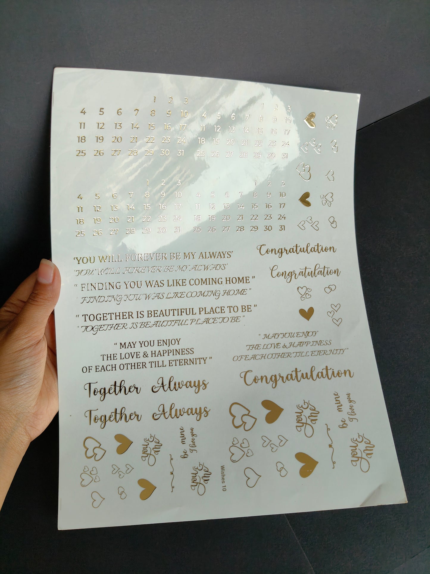 A4 Embossed Sticker Sheet-IS088