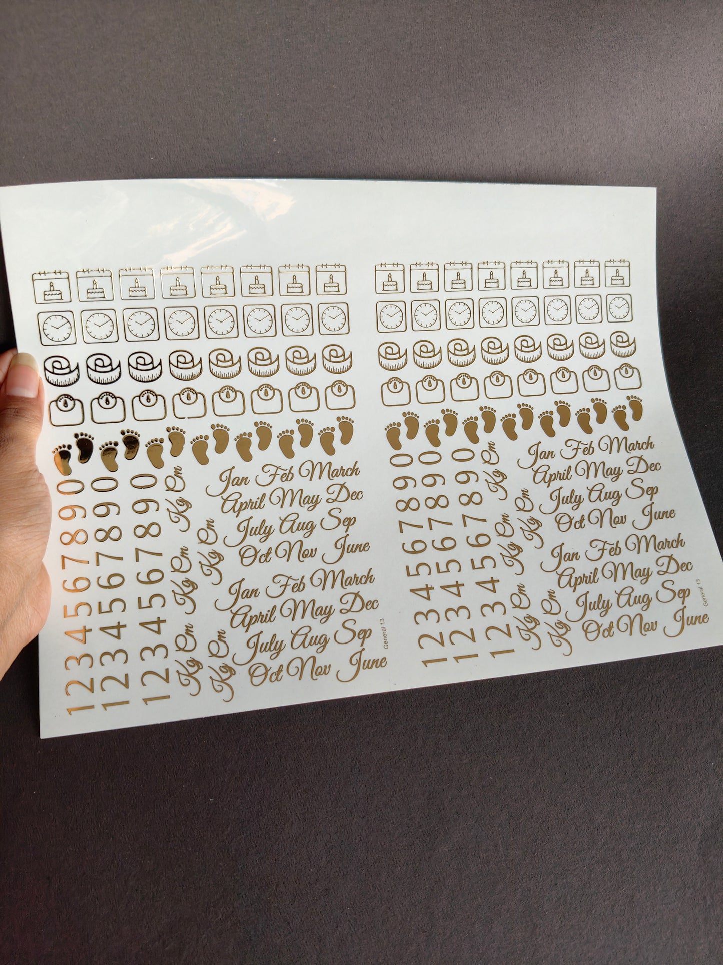 A4 Embossed Sticker Sheet-IS115