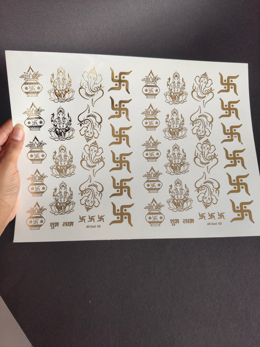 A4 Embossed Sticker Sheet-IS128