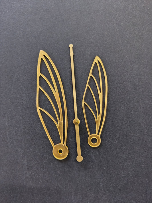Gold butterfly acrylic needle