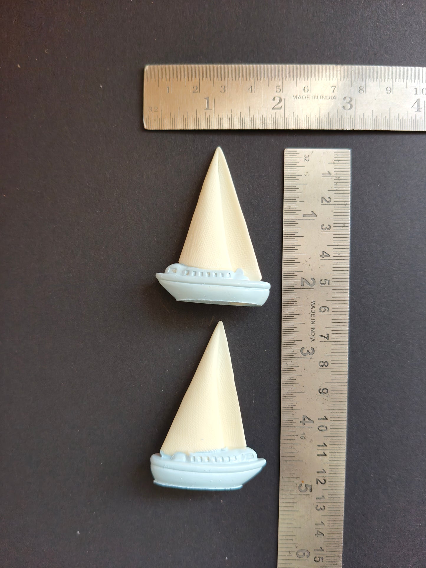 MN214- White Blue Boat miniature