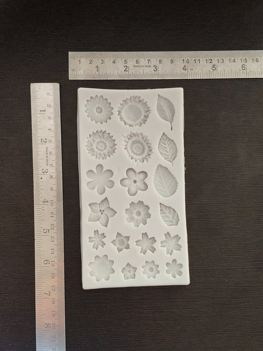 Multi cavity flower and leaf mould