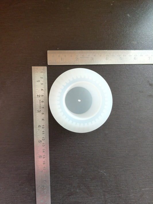 Striped spherical candle mould